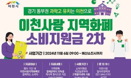 이천시, 경기 동부권 과학고 유치 기원 소비지원금 2차 3억 원 지급