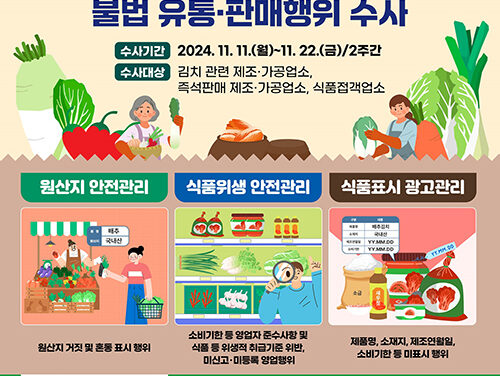 경기도, 특별사법경찰단 김장철 김치·양념류 불법 유통 집중수사