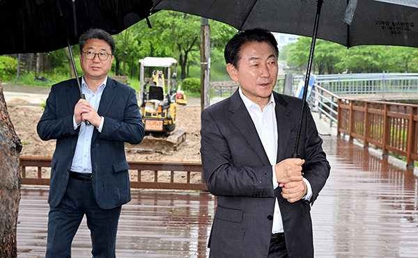 의정부시, 송산3동 녹지대 다목적 쉼터 조성 현장 점검