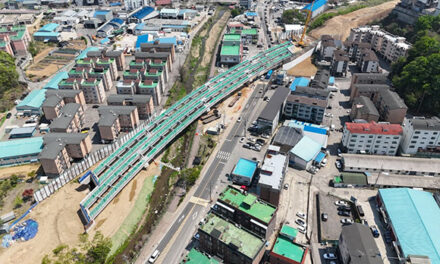 광주시, 성남~광주간 도로 확․포장 공사 2공구 교량 거더 거치 작업 완료