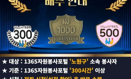 노원구자원봉사센터, 우수 자원봉사자 인증 배지 배부