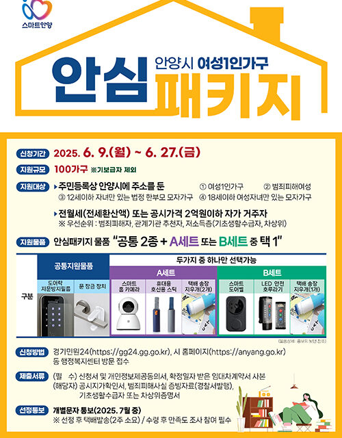 안양시, 문잠금 장치 등 ‘여성 1인 가구 안심패키지’  추진
