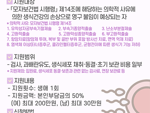 하남시, ‘영구 불임 예상자 난자·정자 냉동 지원사업’ 신규 시행