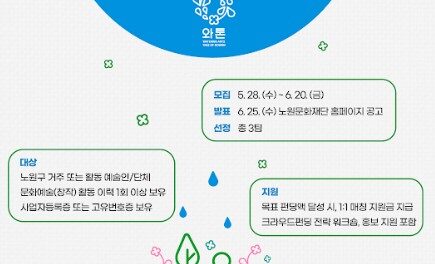 노원문화재단, 예술 창작과 후원을 잇다 ‘2025 와톤 예술숲 크라우드펀딩’ 공모