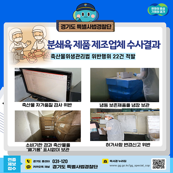 경기도, ‘햄버거병을 막아라’ 분쇄육 제품 제조업체 불법행위 22건 적발