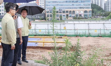 임병택 시흥시장, 호우 속 월곶판교 복선전철 3공구 현장 긴급 안전 점검