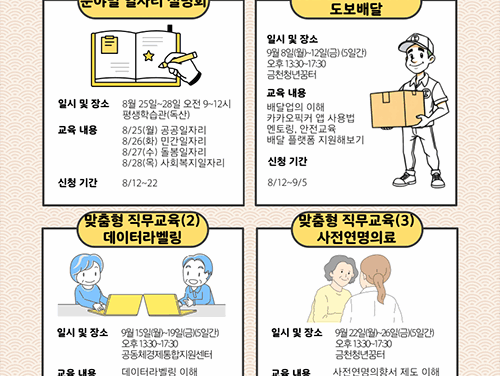 서울 금천구, 중장년 맞춤형 취업 교육 운영