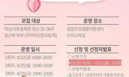 하남시, 부부가 함께하는 ‘산전 요가 클래스’ 운영 평일 저녁 신설