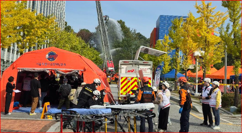 노원소방서, 2025 긴급구조종합훈련 실시…출동로 확보를 위한 불법 주정차 강제 처분 조치 시연