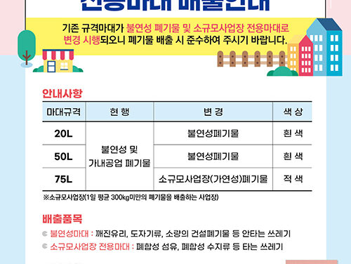 남양주시, 2026년부터 불연성폐기물 및 소규모사업장 전용 마대 분리 운영