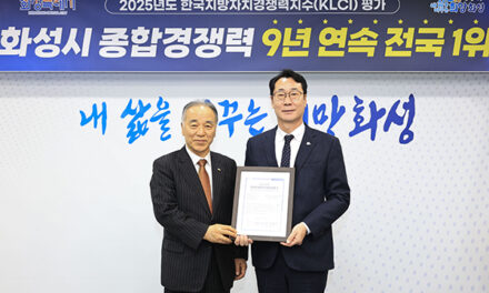 화성특례시, 지방자치종합경쟁력 9년 연속 전국 1위