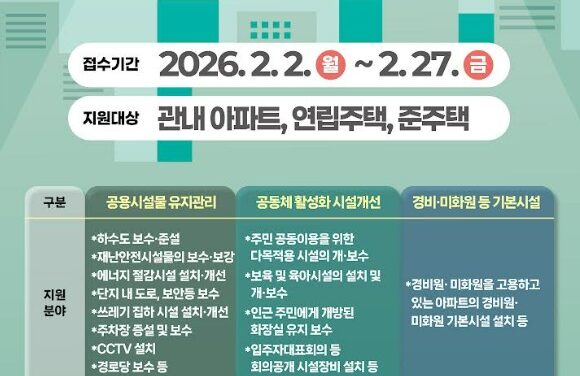 노원구 2026년 공동주택 지원사업 실시