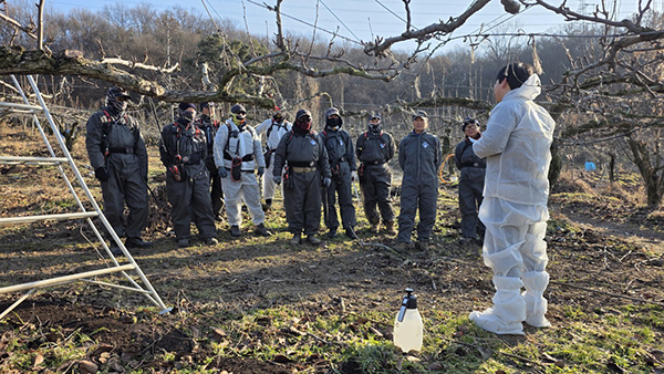 안성시, 작업도구 소독·출입관리로 화상병 확산 방지 총력