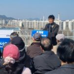 송재혁 시의원 노원구청 옥상 전망대에서 노원구청장 출마 선언 기자회견