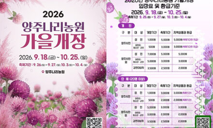 양주시, 양주나리농원 9월 18일 가을 개장